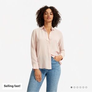 Everlane Clean Silk Relaxed Shirt Rose